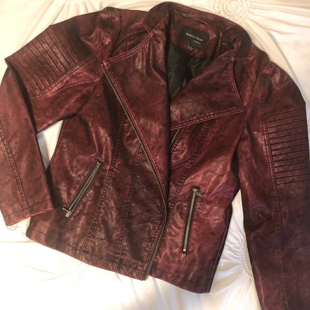 NWOT 80s Vintage Faux Suede Jacket SCARLET